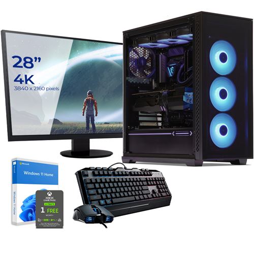 Pack PC Pro Gaming Watercooling, Intel i9-9980XE, Geforce RTX 3090, 128 Go RAM, 2To SSD 970 Evo, 3To HDD, écran 28 4K, c/s et Win 10 Pro