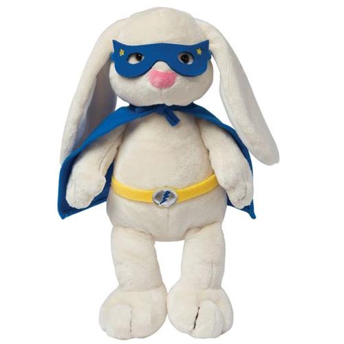 Manhattan Toy peluche Superhero Bunny 30 cm en peluche blanche