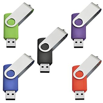 31€ sur ARETOP Lot de 5 Clé USB 4Go Flash Drive 2.0 Mémoire Stick Stockage  Pivotantes Porte Clef USB U Disque 5 Couleurs Mélangées (4Go) - Clé USB -  Achat & prix