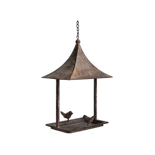 Comparer les prix de La Grande Prairie - Mangeoire à oiseau rectangulaire en fer patiné