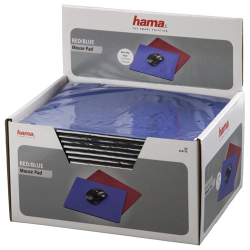 HAMA Tapis de souris Rouge/Bleu, Vendu &agrave; l'unit&eacute;