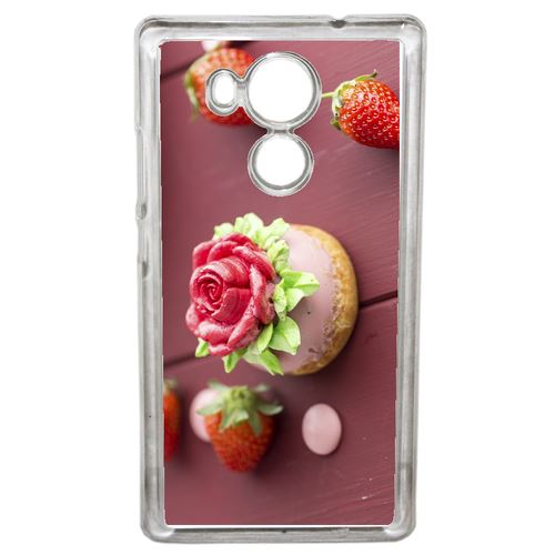 Coque Choux Cup Cake Fraise Rose Compatible Mate 8 Transparent