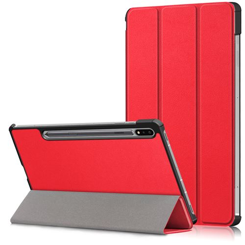 XEPTIO Housse Samsung Galaxy Tab S7 Plus / S8 Plus / S7 FE 12.4 pouces smartcover rouge - Etui coque Pochette protection Tab S7 FE 5G / S7+ / S8+ - Neuf