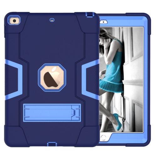 Coque en TPU combo anti-choc avec béquille bleu foncé/bleu clair pour votre Apple iPad 10.2 (2019)