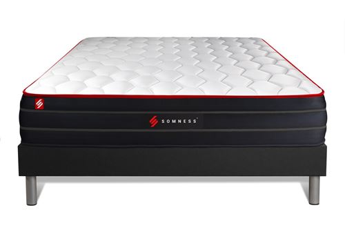 Ensemble sommier + matelas BOOST ressorts ensaches et memoire de forme 160x200