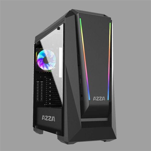 AZZA Chroma 410A Boîtier Tour en Verre trempé Noir