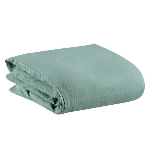 Housse de couette Stonewashed Zeff vert de gris 140 x 200 cm Vivaraise