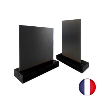 Porte Menu De Table En Bois Noir Avec Ardoise A5 Lot De 2