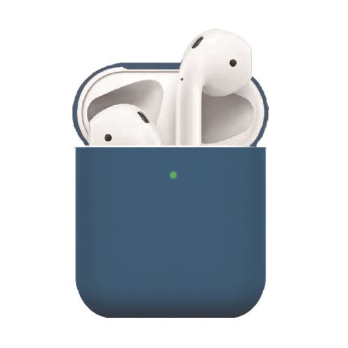 Générique Bleu Coque En Silicone Airpods Mats Nuit Pour Votre Apple Airpods (2019)/(2016) - Image 1