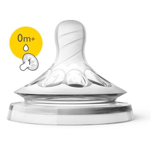 Lot de 2 tétines natural 0 mois + - philips avent