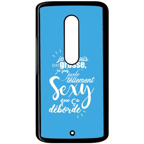 Coque Motorola X Play Je Ne Suis Pas Grosse Fond Bleu