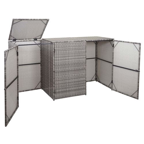 Enveloppement pour 3 poubelles HWC-E25, polyrotin 2x120l gris
