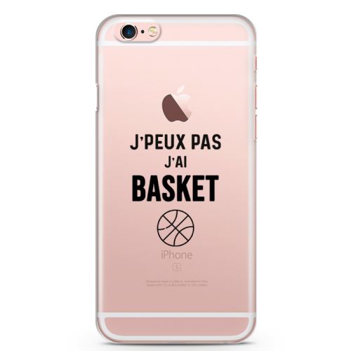 Coque iPhone 6S PLUS Jpeux pas j'ai Basket - Souple Transparente Encre Noir
