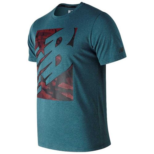 T-shirt à manches courtes homme New Balance NB Heathertecht - MBleu