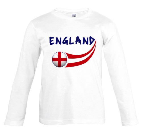 Supportershop T-Shirt Angleterre manches longues Enfant logo central, Blanc, FR : 4 Ans (Taille Fabricant : 4 Ans)