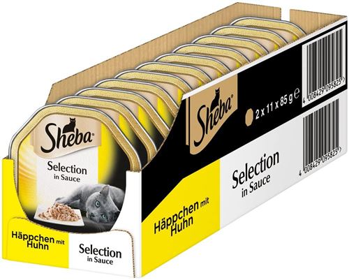 Comparer les prix de Sheba Lot de 22 barquettes de Nourriture en Sauce pour Chat (2 x 11 x 85 g)