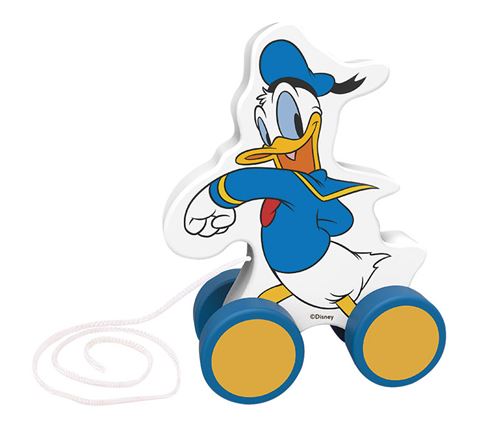 Disney pull figure Donald Duck 12,3 cm bois blanc/bleu