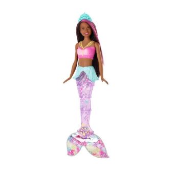 Poupee Mannequin Barbie Sirene Lumieres et Danse Aquatique Brune Poupee Achat prix fnac