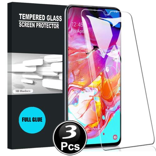 Samsung Galaxy A70 Vitre protection d'ecran en verre trempé incassable lot de [X3] Glass