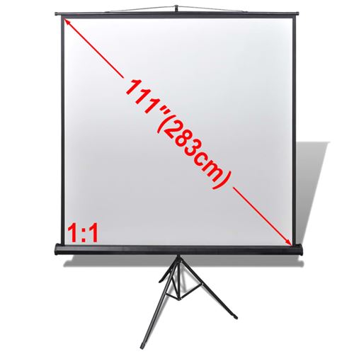 Ecran de projection manuel avec trépied réglable 200 x 200 cm 1:1