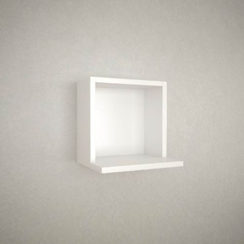 HOMEMANIA Set de 2 Étagères Bali - Murale Flottantes, pour Livres - pour Séjour, Bureau, Chambre - Blanc en Bois, 30 x 25 x 30 cm