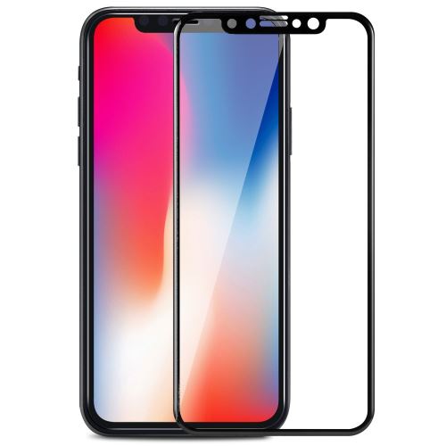 CABLING® Protecteur d'écran 5D Bord couverture en verre trempé pour iPhone X (noir)