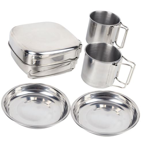 Cuisinière 6pcs en Acier Inoxydable pour Camping Extérieur Ustensiles de Barbecue