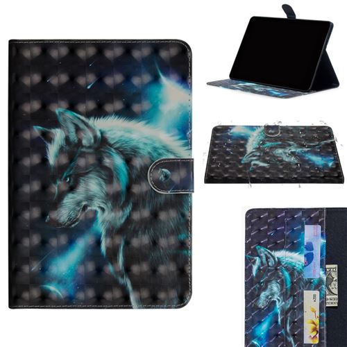 Etui en PU décor de tache lumineuse loup pour votre Huawei MediaPad M5 lite 10
