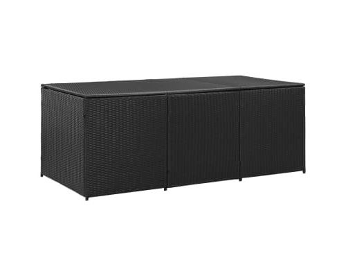 Boîte de rangement de jardin Résine tressée 180x90x75 cm Noir alsa