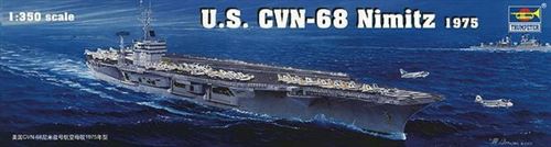 Maquette bateau&nbsp;: porte-avions nucl&eacute;aire us cvn-68 nimitz 1975