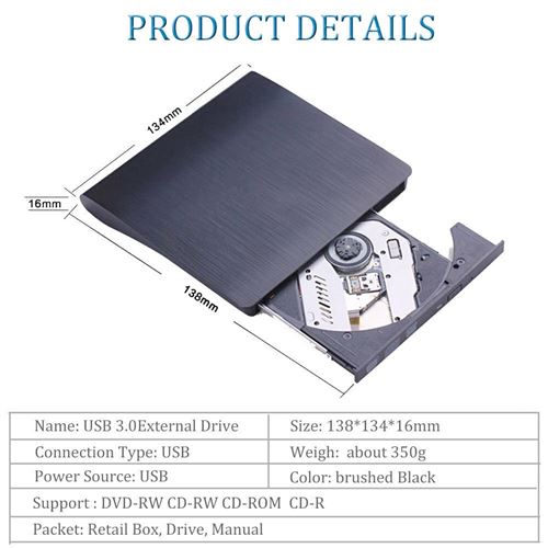 Acheter Lecteur de CD DVD externe USB haute vitesse 4K lecteur Blu