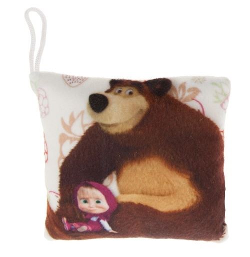Kamparo mini oreiller avec boucle Masha et ours 13 cm jaune