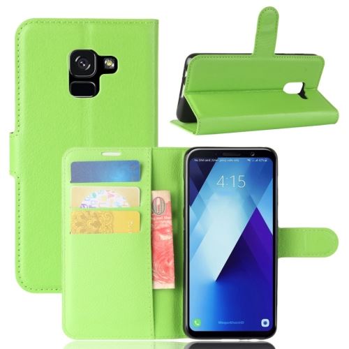 Galaxy A7 (2018) / A730F Housse Etui Cuir PU Texture Litchi Vert ALS51512