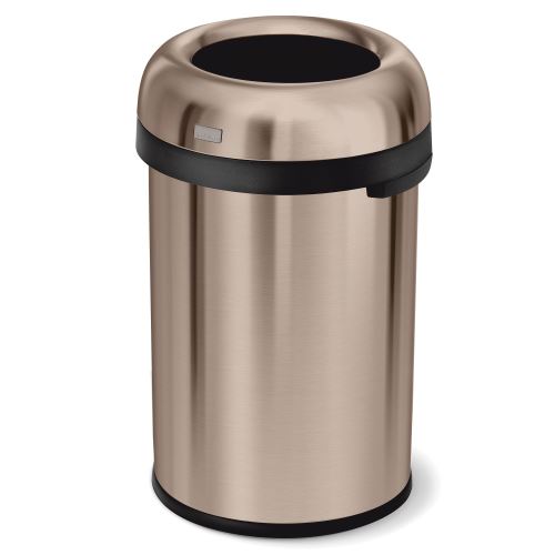 simplehuman Poubelle Ronde Ouverte Acier Épais Inoxydable Or Rose 115L