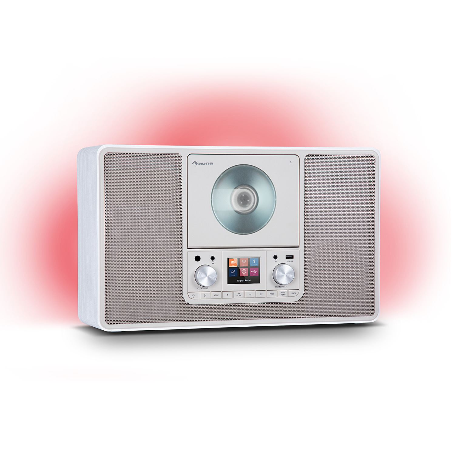 Radio CD Portable Vertico - DAB/DAB+/FM, Bluetooth, Lecteur CD/MP3, écran LCD, Alarme, Design Rétro - 35x20x9 Cm