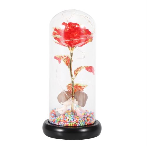 Cadeau De Saint Valentin Lampe Led Simulation Rose Fleur Décoration De Maison (Rouge)