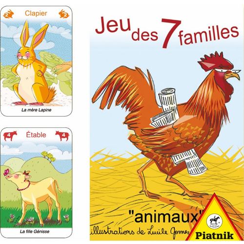 Cartes - Jeu De 7 Familles Animaux PIATNIK Multicolore