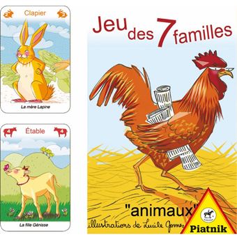 PIATNIK Cartes - Jeu De 7 Familles Animaux Multicolore - Jeu de cartes ...