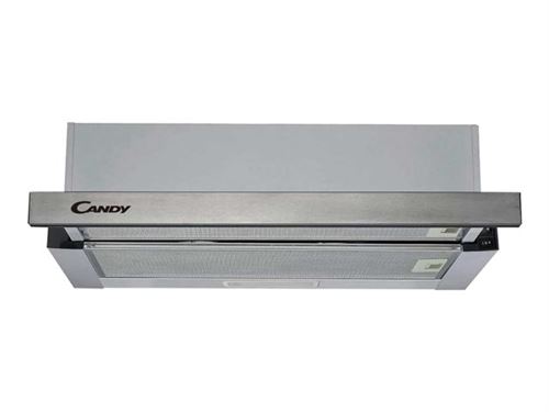 Candy CBT625/2X - Hotte - Téléscopique - largeur : 60 cm - profondeur : 28 cm - evacuation & recyclage - acier inoxydable
