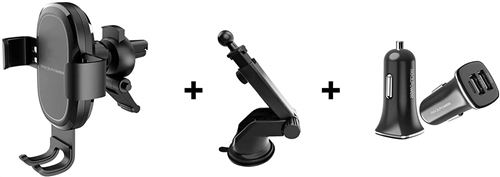 Realpower 257480 Support pour Smartphone de Voiture avec Station de Charge sans Fil