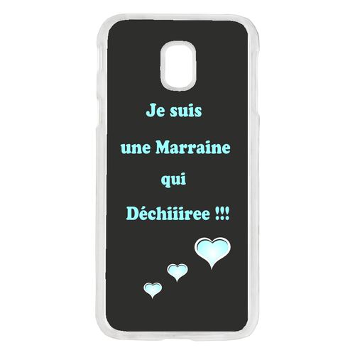Coque Marraine Turquoise Et Noir Compatible Galaxy J5 2017 Transparent