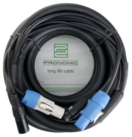 Pronomic Stage PPD-10 Câble Hybride Powerplug/DMX Powercon compatible + DMX 3 pôles, 10m