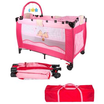 Lit Parapluie De Voyage Oobest Pliant Pour Bebe Avec Sac De Transport 125 65 79cm Rouge Lits Parapluie Achat Prix Fnac