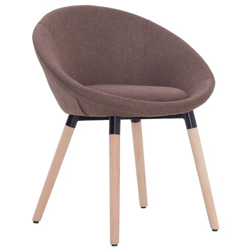vidaXL 2 pcs Chaises de salle à manger Marron Tissu