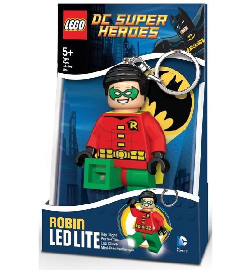 Lego super heroes - robin - porte cle mini lampe de poche