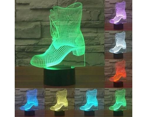 Lampe de Décoration 3D Botte LED 7 Couleurs 0.5W Interrupteur Tactile - YONIS