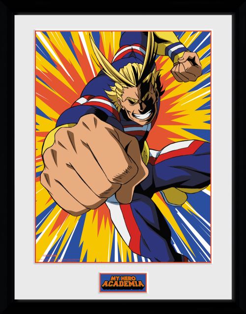 Photographie encadree My Hero Academia All Might Action 30x40cm