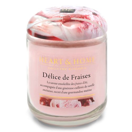 Grande Bougie à la cire de soja Vanille Fraise