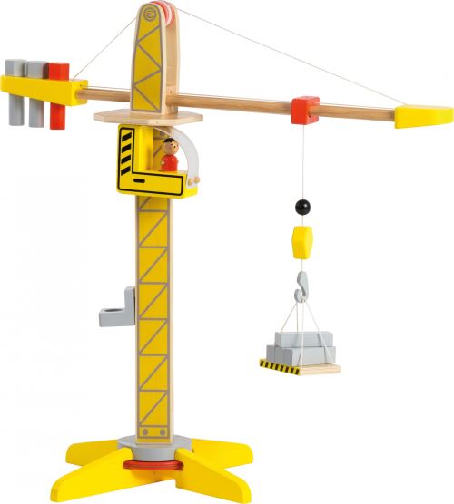 Jouéco grue en bois avec accessoires 12 pièces