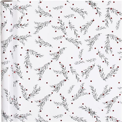 Vivi Gade brindilles de papier d'emballage avec boules 200 x 70 cm blanc